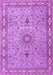 Machine Washable Medallion Purple Traditional Area Rugs, wshtr4779pur