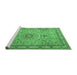 Sideview of Machine Washable Medallion Emerald Green Traditional Area Rugs, wshtr4779emgrn