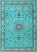 Medallion Light Blue Traditional Rug, tr4779lblu