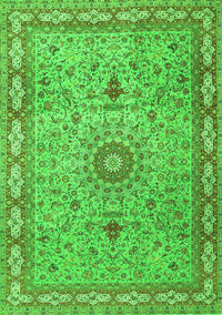 Medallion Green Traditional Rug, tr4779grn