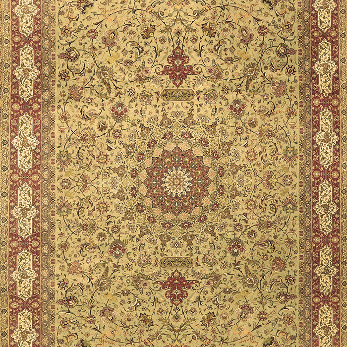 Machine Washable Medallion Brown Traditional Rug, wshtr4779brn