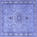 Square Medallion Blue Traditional Rug, tr4779blu