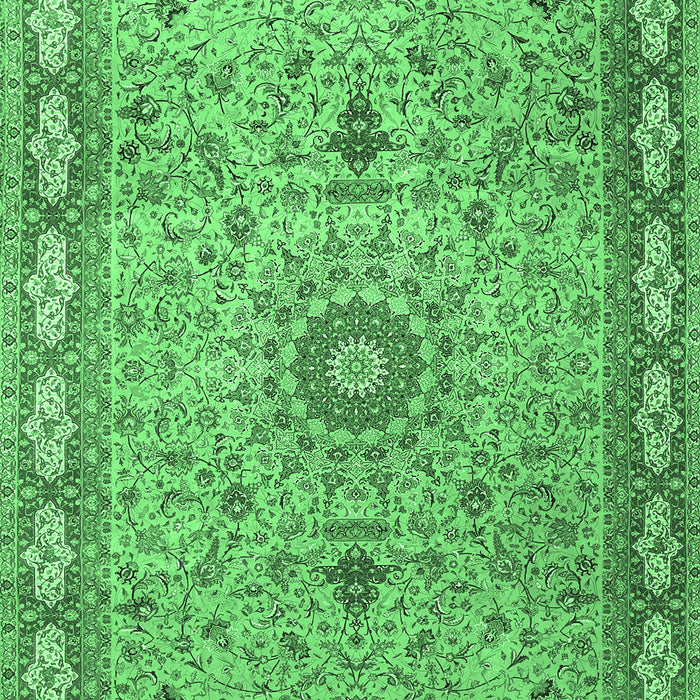 Medallion Emerald Green Traditional Rug, tr4779emgrn
