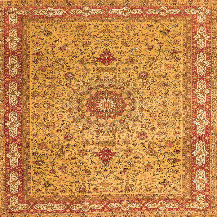Serging Thickness of Medallion Orange Traditional Rug, tr4779org