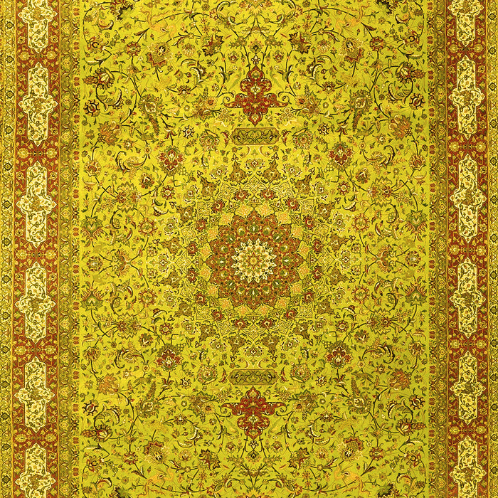 Medallion Yellow Traditional Rug, tr4779yw