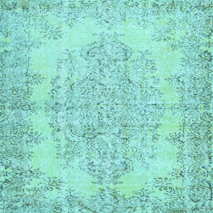 Square Machine Washable Persian Light Blue Traditional Rug, wshtr477lblu