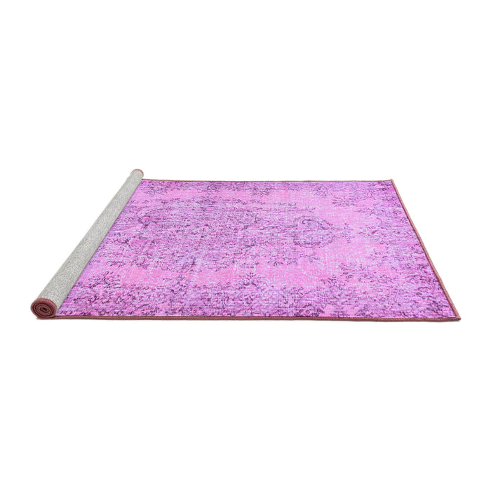 Sideview of Machine Washable Persian Purple Traditional Area Rugs, wshtr477pur
