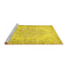 Sideview of Machine Washable Persian Yellow Traditional Rug, wshtr477yw