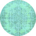 Round Persian Light Blue Traditional Rug, tr477lblu