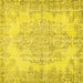 Square Machine Washable Persian Yellow Traditional Rug, wshtr477yw