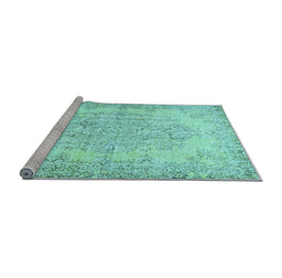 Sideview of Machine Washable Persian Light Blue Traditional Rug, wshtr477lblu