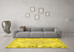 Machine Washable Persian Yellow Traditional Rug in a Living Room, wshtr477yw