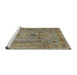 Sideview of Machine Washable Traditional DarkKhaki Green Rug, wshtr4780