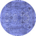 Round Persian Blue Traditional Rug, tr4780blu