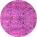 Round Persian Pink Traditional Rug, tr4780pnk