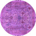 Round Persian Purple Traditional Rug, tr4780pur