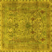 Square Persian Yellow Traditional Rug, tr4780yw