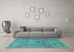 Machine Washable Persian Light Blue Traditional Rug in a Living Room, wshtr4780lblu