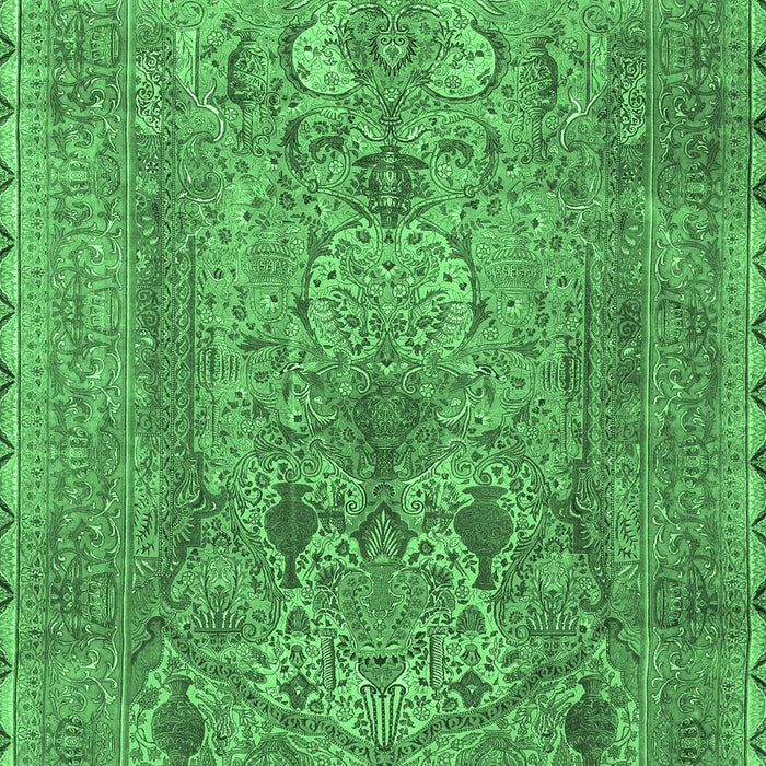 Machine Washable Persian Emerald Green Traditional Area Rugs, wshtr4780emgrn