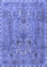 Machine Washable Persian Blue Traditional Rug, wshtr4780blu