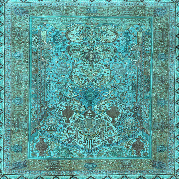 Square Persian Light Blue Traditional Rug, tr4780lblu