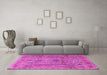 Machine Washable Persian Pink Traditional Rug in a Living Room, wshtr4780pnk