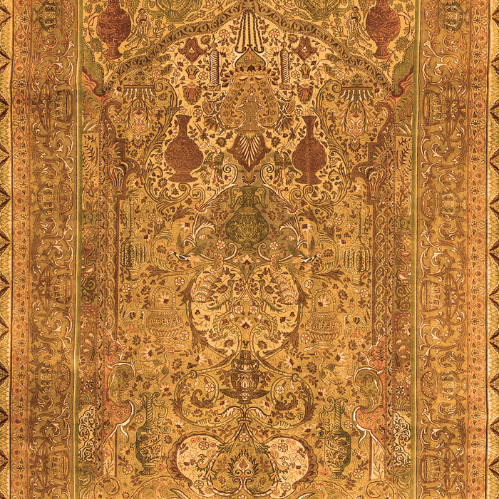 Serging Thickness of Machine Washable Persian Orange Traditional Area Rugs, wshtr4780org