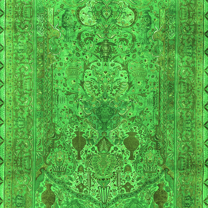 Serging Thickness of Machine Washable Persian Green Traditional Area Rugs, wshtr4780grn