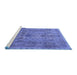 Sideview of Machine Washable Persian Blue Traditional Rug, wshtr4780blu