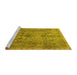 Sideview of Machine Washable Persian Yellow Traditional Rug, wshtr4780yw