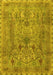 Machine Washable Persian Yellow Traditional Rug, wshtr4780yw