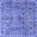 Square Machine Washable Persian Blue Traditional Rug, wshtr4780blu