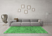 Machine Washable Persian Emerald Green Traditional Area Rugs in a Living Room,, wshtr4780emgrn