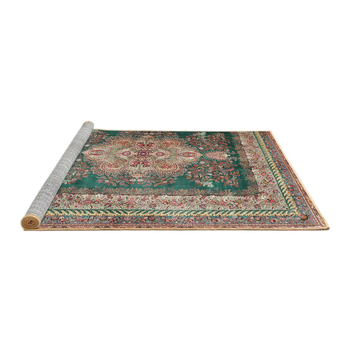 Sideview of Machine Washable Traditional Sepia Brown Rug, wshtr4781