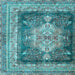 Square Machine Washable Persian Light Blue Traditional Rug, wshtr4781lblu