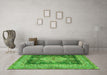 Machine Washable Persian Green Traditional Area Rugs in a Living Room,, wshtr4781grn