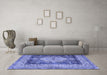 Machine Washable Persian Blue Traditional Rug in a Living Room, wshtr4781blu