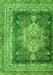 Serging Thickness of Machine Washable Persian Green Traditional Area Rugs, wshtr4781grn