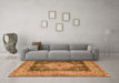 Machine Washable Persian Orange Traditional Area Rugs in a Living Room, wshtr4781org