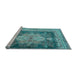 Sideview of Machine Washable Persian Light Blue Traditional Rug, wshtr4781lblu