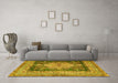 Machine Washable Persian Yellow Traditional Rug in a Living Room, wshtr4781yw