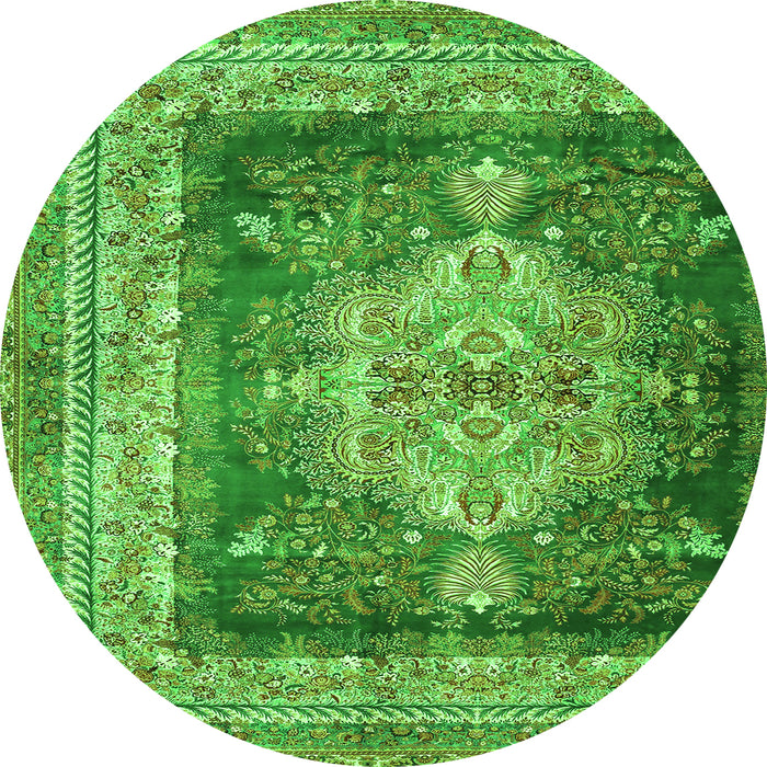 Machine Washable Persian Green Traditional Area Rugs, wshtr4781grn