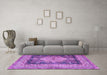 Machine Washable Persian Purple Traditional Area Rugs in a Living Room, wshtr4781pur