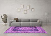 Machine Washable Persian Purple Traditional Rug, wshtr4781pur