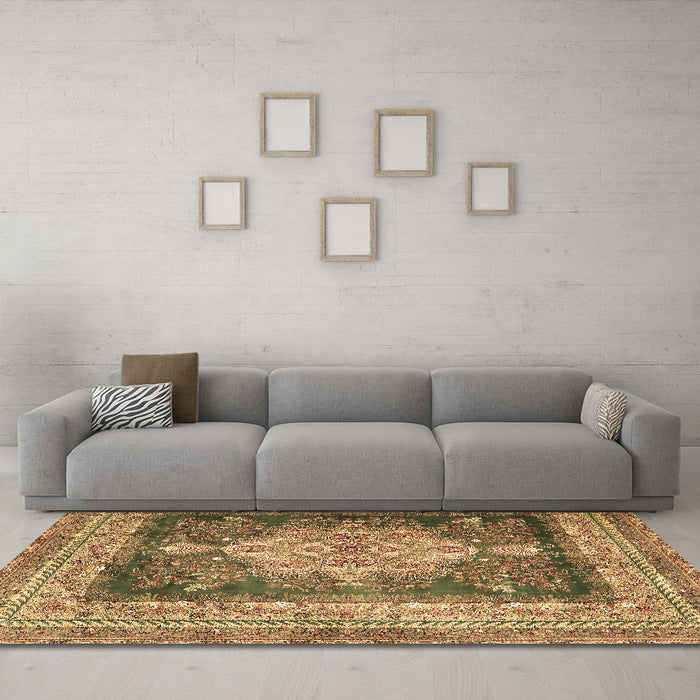 Machine Washable Persian Brown Traditional Rug in a Living Room,, wshtr4781brn