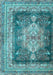 Machine Washable Persian Light Blue Traditional Rug, wshtr4781lblu