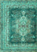 Machine Washable Persian Turquoise Traditional Area Rugs, wshtr4781turq