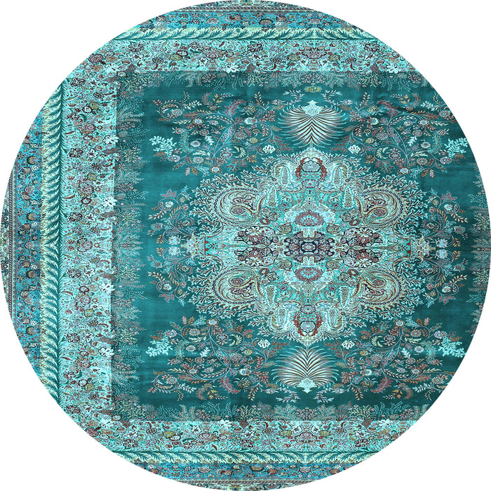 Round Persian Light Blue Traditional Rug, tr4781lblu