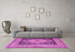 Machine Washable Persian Pink Traditional Rug in a Living Room, wshtr4781pnk