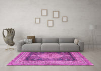 Machine Washable Persian Pink Traditional Rug, wshtr4781pnk